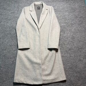ZARA Heather Gray Longline Open Front Coat Notched Lapel Jacket Small